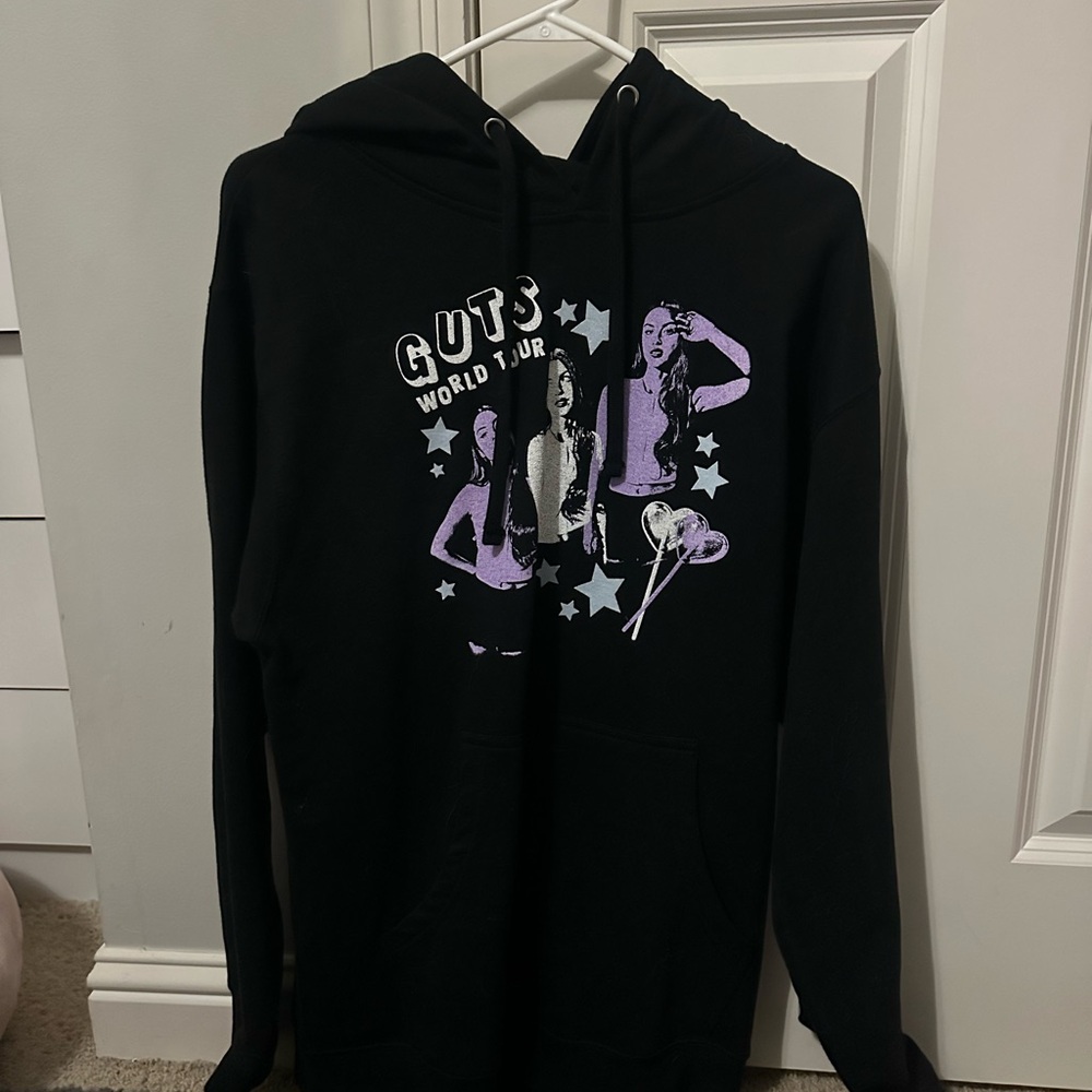 Black Hoodie with Purple Graphic